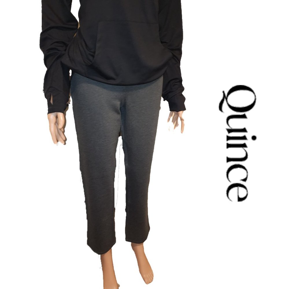 Quince Ultra-Stretch Ponte Straight Leg Pant – Petite NWT Gray Med